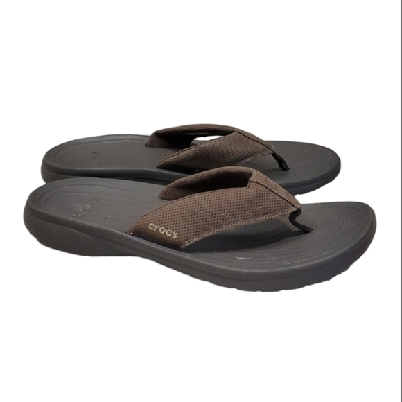 Crocs Mens Comfort Outdoor Rubber Thong Sandals Flats shoes sz 12 - Picture 1 of 10